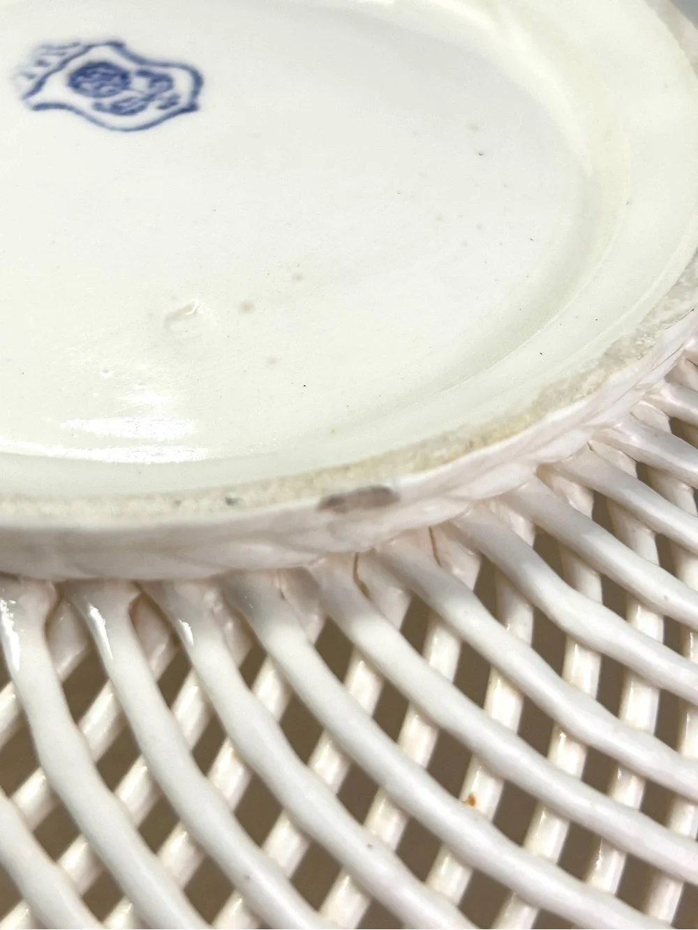 White Woven Ceramic Decorative Bowl - Brand Unknown